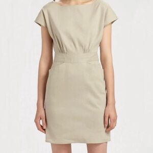 Theory Anderson Shellback Linen Dress, Flax, Size 2